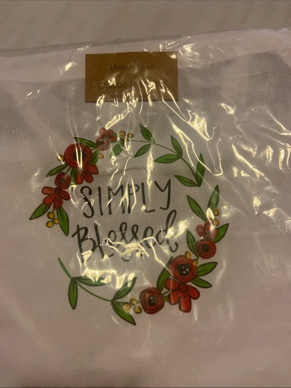 'Simply Blessed' White Printed Apron